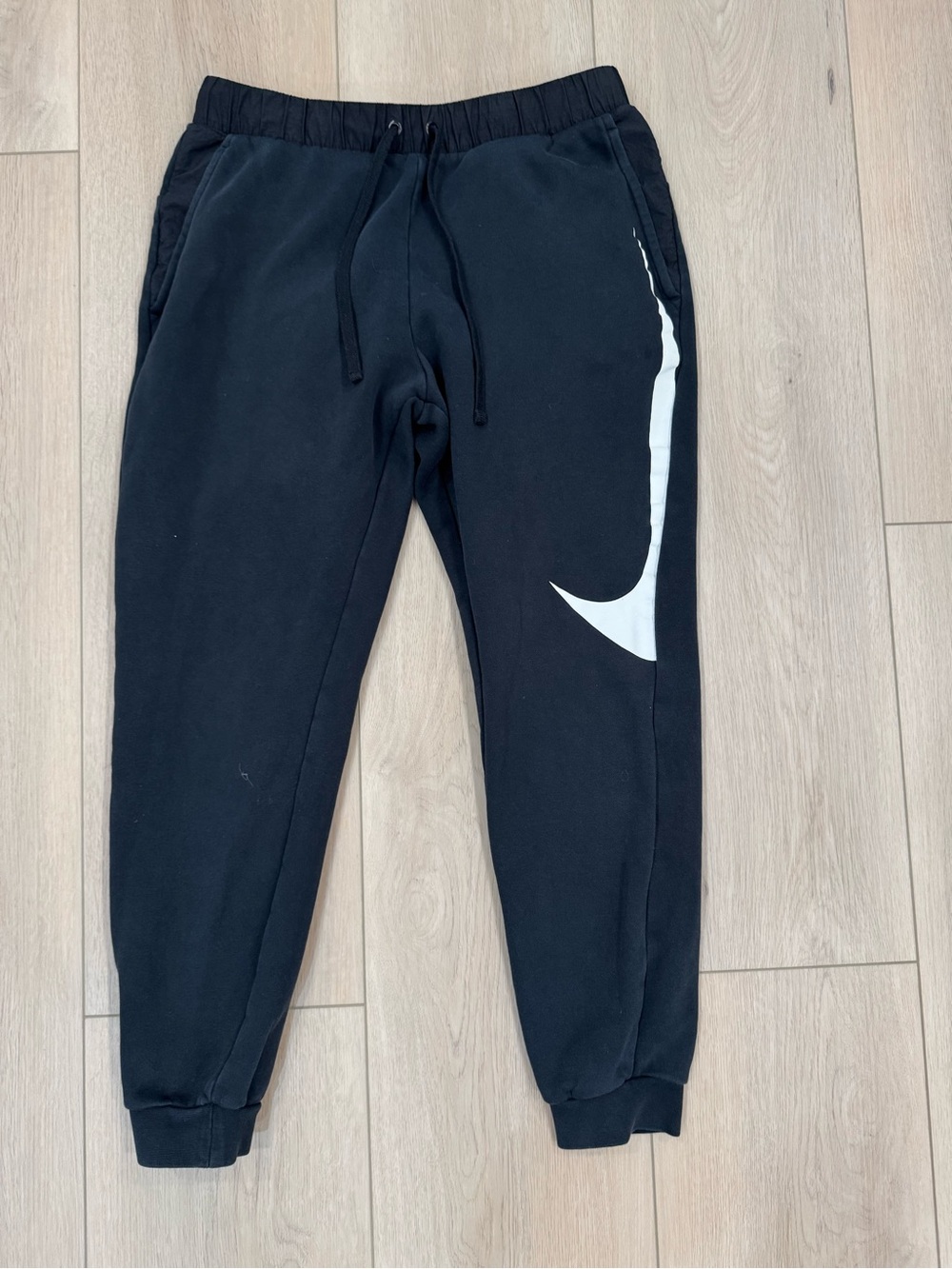Nike Black Joggers with Large White Swoosh